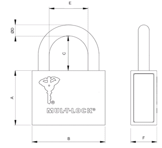 Hangslot C-serie met losse beugel